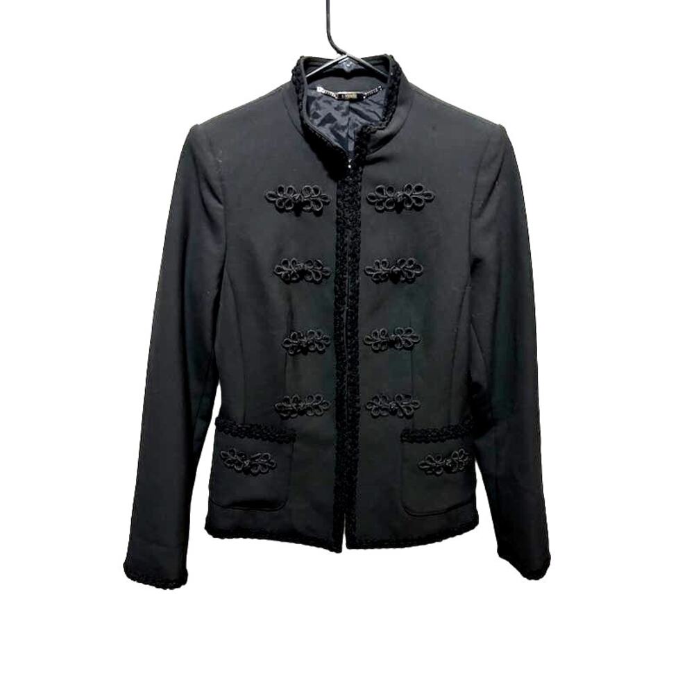 purple label by NVSCO women's blazer suit jacket black w braided accents sz 6